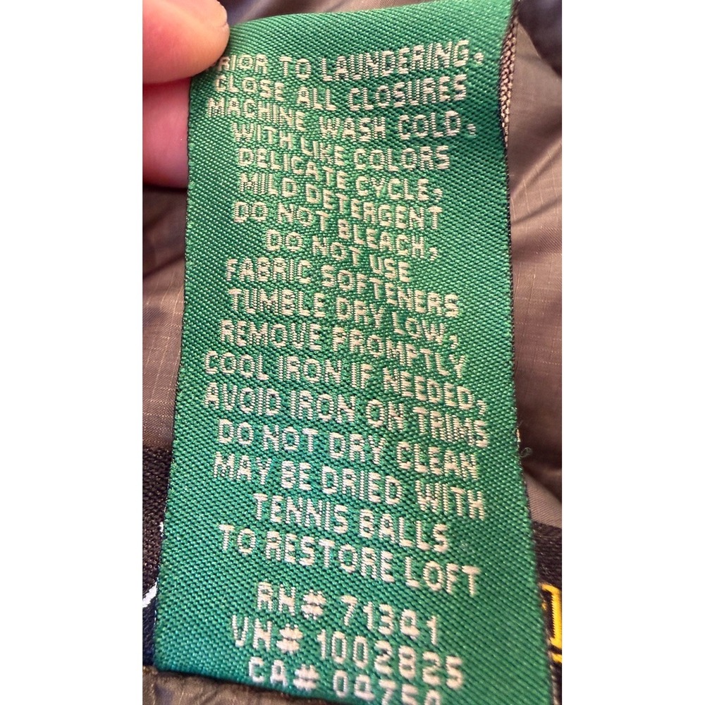 L.L.Bean 850 DownTek Hooded Puffer Coat Womens XL Long Olive Jacket - Picture 7 of 11